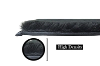 LUXE HOME INTERNATIONAL Ruffle Ultra Soft Rabbit Fur Area Rugs Anti-Skid Water Absorbent Soaking Washable Mat - 6x9, ANTHRA