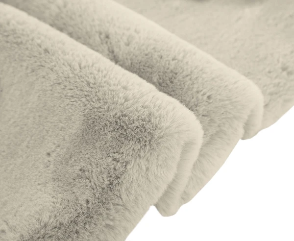 LUXE HOME INTERNATIONAL Ruffle Ultra Soft Rabbit Fur Area Rugs Anti-Skid Water Absorbent Soaking Washable Mat - 6X9, Beige