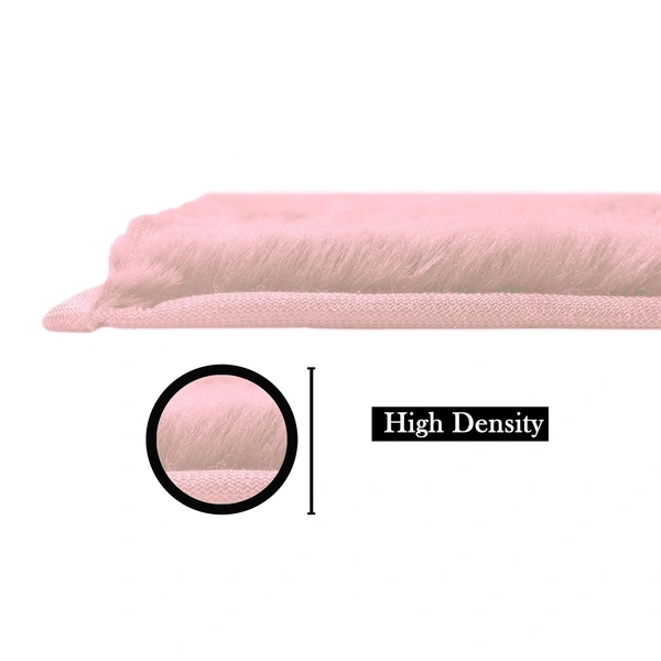 LUXE HOME INTERNATIONAL Ruffle Ultra Soft Rabbit Fur Area Rugs Anti-Skid Water Absorbant/Soaking Washable Mat For Bathroom/Entrance/Kitchen/Bedside/Door/Living-Room/Prayer Room 4x6 Feet ( Pack Of 1, Peach) - 4x6 Ft, Peach