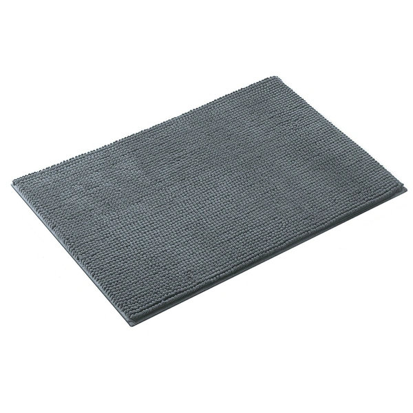 LUXE HOME INTERNATIONAL Luxe Home Chenille Bathmat ( 37x56 cm ) Bathroom mat - Grey I Soft, Non Slip, Washable | Bath Mat for Home or Bedroom Floor Mat - 37x56 Cm, Grey