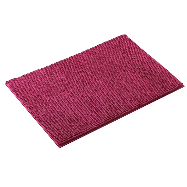 LUXE HOME INTERNATIONAL Luxe Home Chenille Bathmat ( 37x56 cm ) Bathroom mat - Maroon I Soft, Non Slip, Washable | Bath Mat for Home or Bedroom Floor Mat - 37x56 cm, Maroon