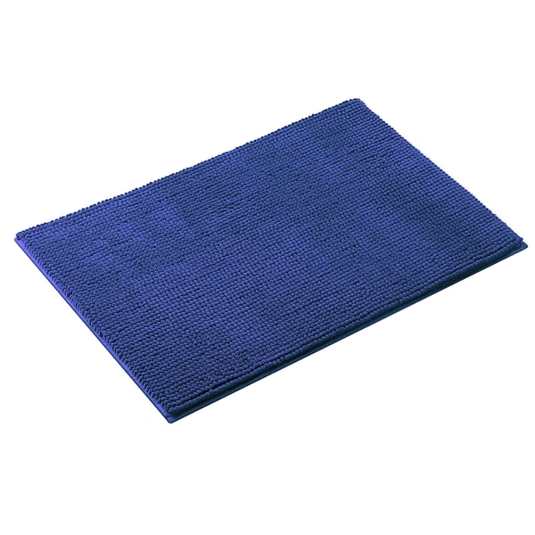 LUXE HOME INTERNATIONAL Luxe Home Chenille Bathmat ( 37x56 cm ) Bathroom mat - Navy Blue I Soft, Non Slip, Washable | Bath Mat for Home or Bedroom Floor Mat - 37x56 cm, Navy Blue