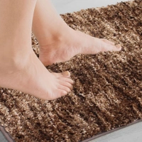 LUXE HOME INTERNATIONAL Runner Super Soft Non Slip Floor Runner for Bathroom, Bedroom, Living Room - 2x5 Ft, Brown