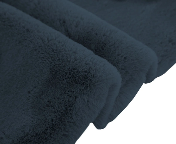 LUXE HOME INTERNATIONAL Ruffle Bath Mat Rabbit Fur 1000 Gsm Bathroom Door Rectangular Foot Mats Anti Skid Water Absorbent Easy Machine Washable Rug For Entrance|Kitchen Floor|45X75Cm|Anthra|Pack Of 1 - 45x75 cm, Anthra