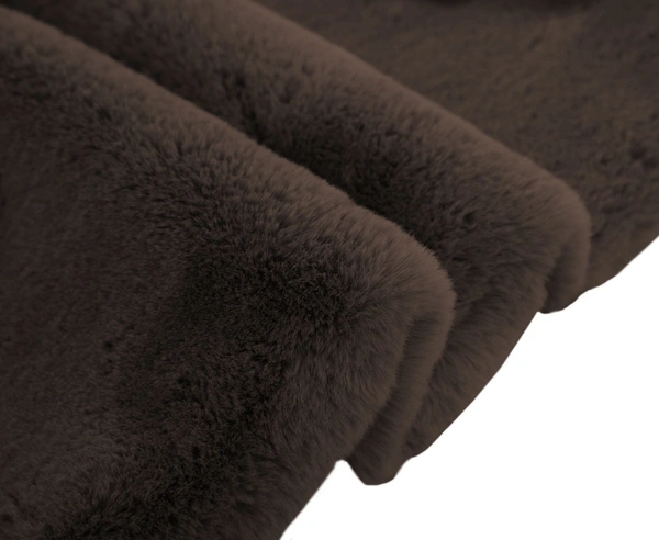 LUXE HOME INTERNATIONAL Rabbit Fur Super Soft Non Slip Floor Carpets for Bedroom, Livingroom - 3x5 Ft, Chocolate