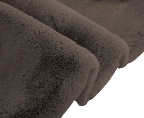 LUXE HOME INTERNATIONAL Ruffle Bath Runner Rabbit Fur 1000 Gsm Bathroom Door Foot Mats Anti Skid Water Absorbent Easy Machine Washable Rug For Entrance|Kitchen Floor|2 X 5 Ft|Cocoa|Pack Of 1 - 2x5 Ft, Cocoa