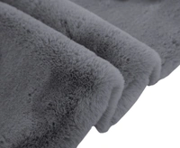 LUXE HOME INTERNATIONAL Ruffle Bath Mat Rabbit Fur 1000 Gsm Bathroom Door Rectangular Foot Mats Anti Skid Water Absorbent Easy Machine Washable Rug For Entrance|Kitchen Floor|45X75 Cm|Grey|Pack Of 1 - 45x75 cm, Grey