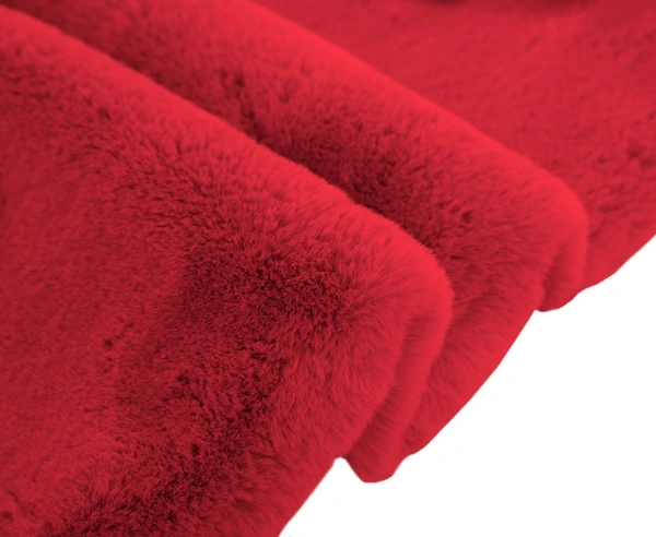 LUXE HOME INTERNATIONAL Rabbit Fur Super Soft Non Slip Mat for Bathroom, Bedroom - 40x60 cm, Maroon