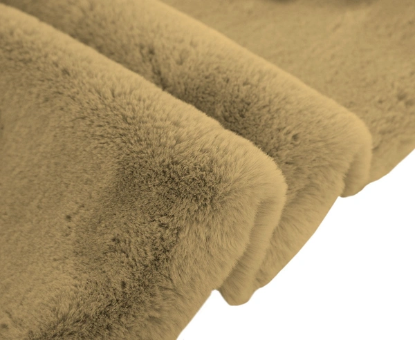 LUXE HOME INTERNATIONAL Rabbit Fur Super Soft Non Slip Floor Carpets for Bedroom, Livingroom - 4x6 Ft, Mocka