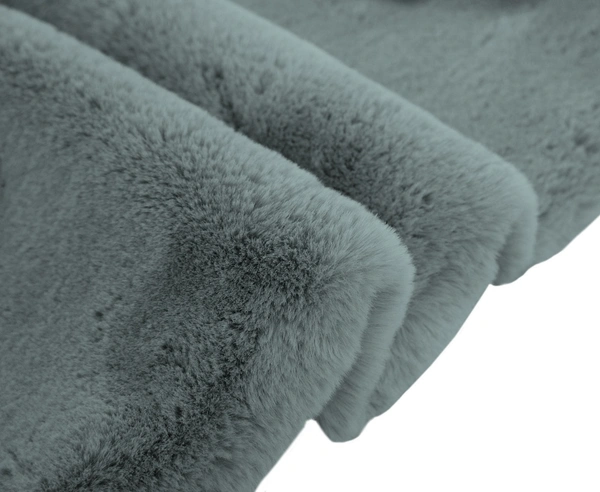 LUXE HOME INTERNATIONAL Ruffle Bath Mat Rabbit Fur 1000 Gsm Bathroom Door Rectangular Foot Mats Anti Skid Water Absorbent Easy Machine Washable Rug For Entrance|Kitchen Floor|45X75 Cm|Seige|Pack Of 1 - 45x75 cm, Seige