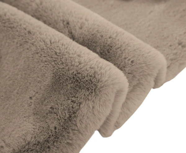 LUXE HOME INTERNATIONAL Rabbit Fur Super Soft Non Slip Mat for Bathroom, Bedroom - 45x75 cm, Taupe