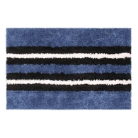 LUXE HOME INTERNATIONAL Stripe Bath Mat Soft, Non Slip Mat for Bedroom and Bathroom Floor - 38x58 cm, Blue