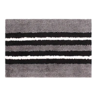 LUXE HOME INTERNATIONAL Stripe Bath Mat Soft, Non Slip Mat for Bedroom and Bathroom Floor - 38x58 cm, Grey