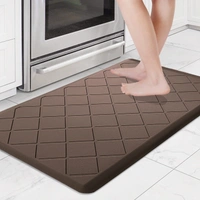 LUXE HOME INTERNATIONAL Anti-Fatigue (45x75 cm) Kitchen Mat – Cushioned Support, Stylish and Durable, Easy to Clean, Non-Slip Bottom – Ideal for Kitchen, Desk, Laundry, Garage - 45x75 cm, Brown