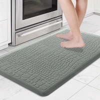LUXE HOME INTERNATIONAL Anti-Fatigue (45x75 cm) Kitchen Mat – Cushioned Support, Stylish and Durable, Easy to Clean, Non-Slip Bottom – Ideal for Kitchen, Desk, Laundry, Garage - 45x75 cm, Grey