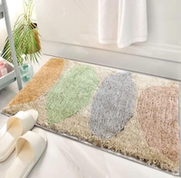 LUXE HOME INTERNATIONAL id's Bath Mat (40x60 cm) Bathroom Mat | Extra Soft and Absorbent Microfiber Bath Rugs, Non-Slip Plush Shaggy Bath Mat, Machine Wash Dry |Bathroom Floor, Door for Room - 40x60 cm, Leafs