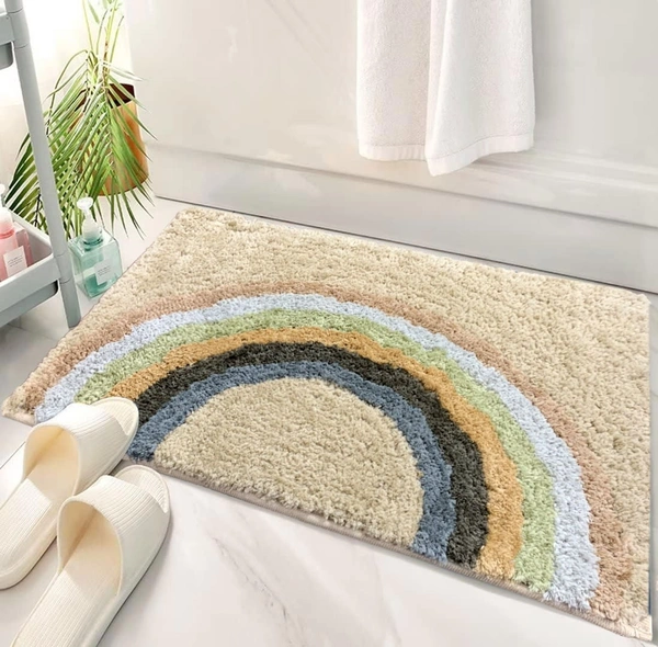 LUXE HOME INTERNATIONAL id's Bath Mat (40x60 cm) Bathroom Mat | Extra Soft and Absorbent Microfiber Bath Rugs, Non-Slip Plush Shaggy Bath Mat, Machine Wash Dry |Bathroom Floor, Door for Room - 40x60 cm, Rainbow