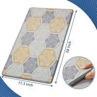 LUXE HOME INTERNATIONAL Anti-Fatigue Kitchen Mat Non-Slip Cushioned Comfort Mat - Geometric Pattern Standing Desk Mat - Waterproof and Easy to Clean for Home and Office - 45x75 cm, Honeycomb