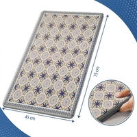 LUXE HOME INTERNATIONAL Anti-Fatigue Kitchen Mat Non-Slip Cushioned Comfort Mat - Geometric Pattern Standing Desk Mat - Waterproof and Easy to Clean for Home and Office - 45x75 cm, Patcrn