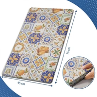 LUXE HOME INTERNATIONAL Anti-Fatigue Kitchen Mat Non-Slip Cushioned Comfort Mat - Geometric Pattern Standing Desk Mat - Waterproof and Easy to Clean for Home and Office - 45x75 cm, Tile