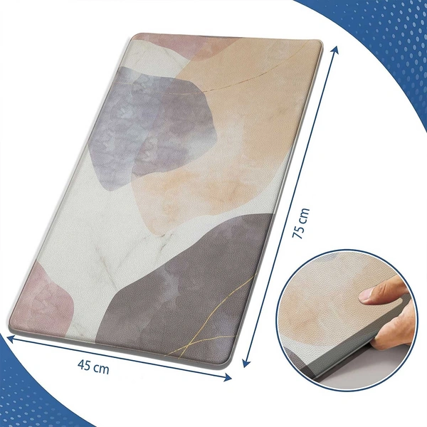 LUXE HOME INTERNATIONAL Anti-Fatigue Kitchen Mat Non-Slip Cushioned Comfort Mat - Geometric Pattern Standing Desk Mat - Waterproof and Easy to Clean for Home and Office - 45x75 cm, Pastels