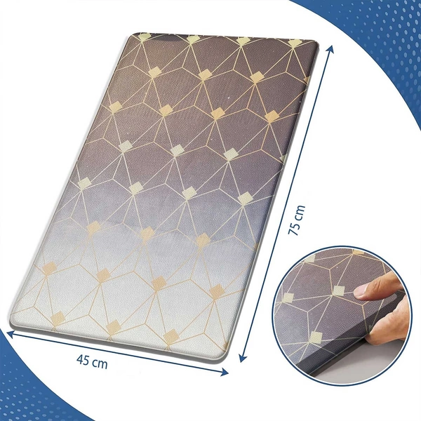 LUXE HOME INTERNATIONAL Anti-Fatigue Kitchen Mat Non-Slip Cushioned Comfort Mat - Geometric Pattern Standing Desk Mat - Waterproof and Easy to Clean for Home and Office - 45x75 cm, Gradation