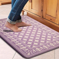 LUXE HOME INTERNATIONAL Cuba PVC Loop Utility Anti-Fatigue Indoor/Outdoor Mats for Home | Cushioned, Non Slip, Washable | Mat for Kitchen, Garage & More - 45x75 cm, Pink