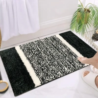 LUXE HOME INTERNATIONAL Riyo Bath Mat, Super Soft Microfibre 1800 Gsm, Non-Slip, Absorbent - Door Mat for Bathroom, Bedroom, Kitchen, Floor - Pack of 1 - 38x58 cm, Anthra