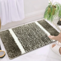 LUXE HOME INTERNATIONAL Riyo Bath Mat, Super Soft Microfibre 1800 Gsm, Non-Slip, Absorbent - Door Mat for Bathroom, Bedroom, Kitchen, Floor - Pack of 1 - 38x58 cm, Taupe