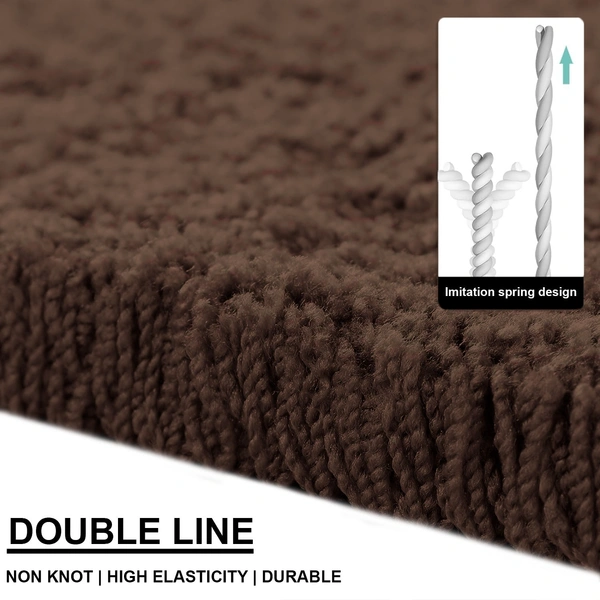LUXE HOME INTERNATIONAL Ultra Soft Microfiber Area Rug - Non-Slip, Carpet for Living Room, Bedroom, and Home Decor - 5x7 Feet, Coffee