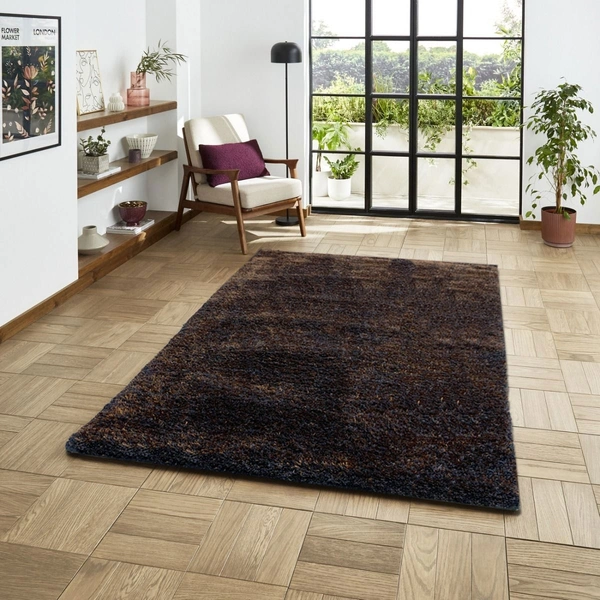 LUXE HOME INTERNATIONAL Ultra Soft Microfiber Area Rug - Non-Slip, Carpet for Living Room, Bedroom, and Home Decor - 3x5 Ft, Chocolate