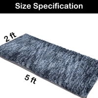 LUXE HOME INTERNATIONAL Runner Super Soft Non Slip Floor Runner for Bathroom, Bedroom, Living Room - 2x5 Ft, Charcoal