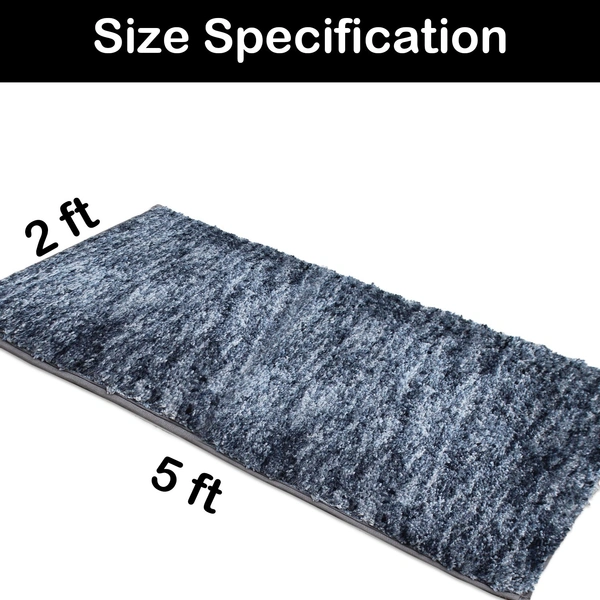 LUXE HOME INTERNATIONAL Runner Super Soft Non Slip Floor Runner for Bathroom, Bedroom, Living Room - 2x5 Ft, Charcoal
