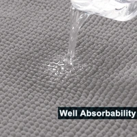 LUXE HOME INTERNATIONAL Luxe Home Chenille Bathmat ( 37x56 cm ) Bathroom mat - Silver I Soft, Non Slip, Washable | Bath Mat for Home or Bedroom Floor Mat - 37x56 Cm, Silver
