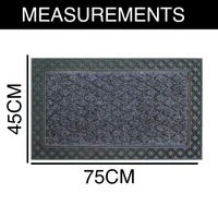 LUXE HOME INTERNATIONAL Rectangular Door Mats For Home Natural Coir Mat Solid Waterproof Low Profile Entrance Rug With Anti-Slip Rubber Backing For Indoor And Outdoor Use (45Cm X 75Cm, Black, Pc 1) - 45x75 cm, Black