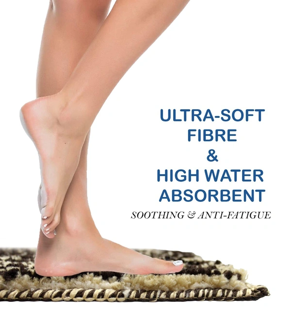 LUXE HOME INTERNATIONAL Bathmat 1600 GSM Microfiber Anti Skid Water Absorbent Machine Washable and Quick Dry Comfort Mats for Bathroom, Kitchen, Entrance pack of 2 - 38x58 cm, Chocolate