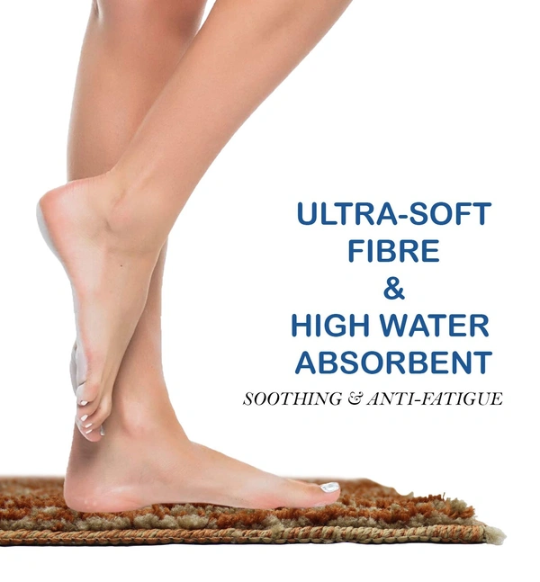 LUXE HOME INTERNATIONAL Super Soft Non Slip Bathmat for Bathroom - 38x58 cm, Terra