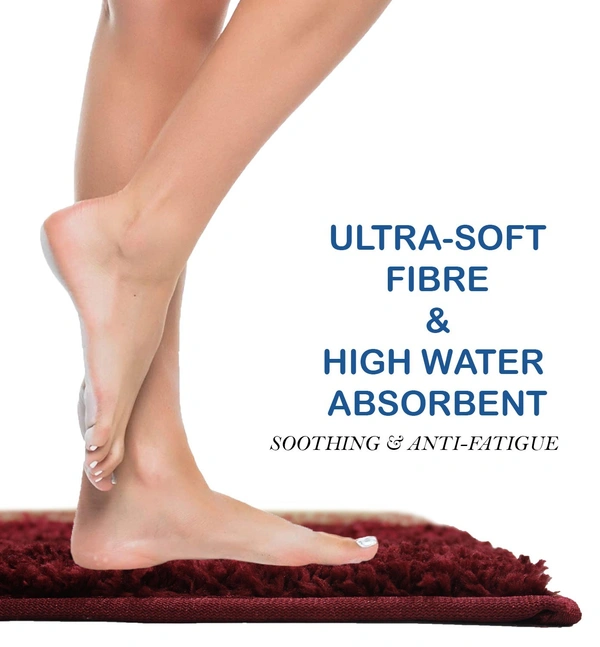 LUXE HOME INTERNATIONAL Bath Mat Super Soft Non Slip Mat For Bathroom, Bedroom, Living Room - 40x60 cm, Lava