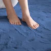 LUXE HOME INTERNATIONAL Rabbit Fur Super Soft Non Slip Floor Runner for Bedroom - 2x5 Ft, Blue