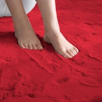 LUXE HOME INTERNATIONAL Ruffle Bath Runner Rabbit Fur 1000 Gsm Bathroom Door Foot Mats Anti Skid Water Absorbent Easy Machine Washable Rug For Entrance|Kitchen Floor|2 X 5 Ft|Maroon|Pack Of 1 - 2x5 Ft, Mahroon