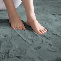 LUXE HOME INTERNATIONAL Ruffle Bath Runner Rabbit Fur 1000 GSM Super Soft, Anti Skid Rug for Bedroom (2 X 5 Ft, Seige, Pack of 1), Grey - 2x5 Ft, Seige