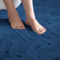 LUXE HOME INTERNATIONAL Rabbit Fur Super Soft Non Slip Floor Runner for Bedroom - 2x5 Ft, Teal