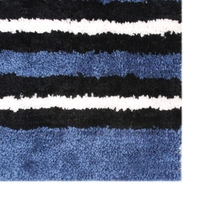 LUXE HOME INTERNATIONAL Stripe Bath Mat Soft, Non Slip Mat for Bedroom and Bathroom Floor - 38x58 cm, Blue