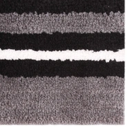 LUXE HOME INTERNATIONAL Stripe Bath Mat Soft, Non Slip Mat for Bedroom and Bathroom Floor - 38x58 cm, Grey