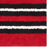 LUXE HOME INTERNATIONAL Stripe Bath Mat Soft, Non Slip Mat for Bedroom and Bathroom Floor - 38x58 cm, Maroon