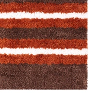 LUXE HOME INTERNATIONAL Stripe Bath Mat Soft, Non Slip Mat for Bedroom and Bathroom Floor - 38x58 cm, Terra