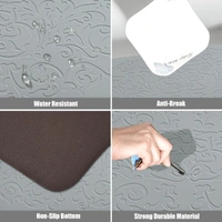 LUXE HOME INTERNATIONAL Anti-Fatigue (45x75 cm) Kitchen Mat – Cushioned Support, Stylish and Durable, Easy to Clean, Non-Slip Bottom – Ideal for Kitchen, Desk, Laundry, Garage - 45x75 cm, Silver