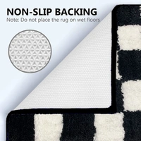 LUXE HOME INTERNATIONAL id's Bath Mat (40x60 cm) Bathroom Mat | Extra Soft and Absorbent Microfiber Bath Rugs, Non-Slip Plush Shaggy Bath Mat, Machine Wash Dry |Bathroom Floor, Door for Room - 40x60 cm, Check