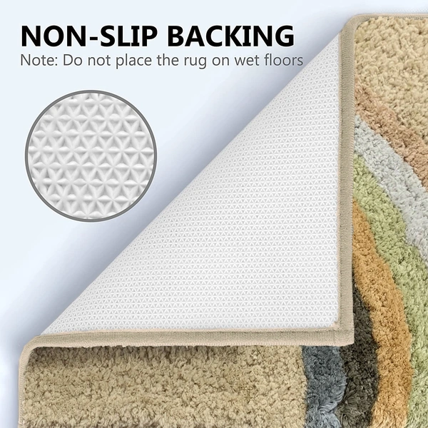 LUXE HOME INTERNATIONAL id's Bath Mat (40x60 cm) Bathroom Mat | Extra Soft and Absorbent Microfiber Bath Rugs, Non-Slip Plush Shaggy Bath Mat, Machine Wash Dry |Bathroom Floor, Door for Room - 40x60 cm, Rainbow
