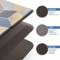 LUXE HOME INTERNATIONAL Anti-Fatigue Kitchen Mat Non-Slip Cushioned Comfort Mat - Geometric Pattern Standing Desk Mat - Waterproof and Easy to Clean for Home and Office - 45x75 cm, Diamond